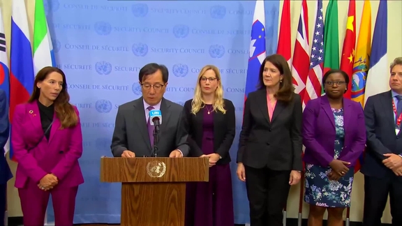Joint Security Council Media Stakeout: Ambassador Yamazaki Kazuyuki (Japan), joined by Ecuador, France, Guyana, Malta, Mozambique, Republic of Korea, Sierra Leone, Slovenia, Switzerland, UK, and the US on the situation in Afghanistan