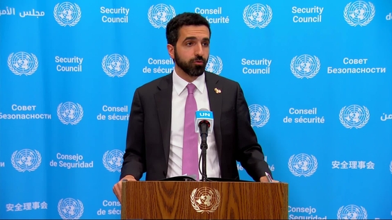 Ibrahim Olabi (Syria) on the situation in the Middle East - Security Council Media Stakeout