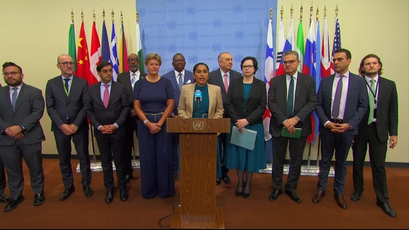 Trishala Simantini Persaud (Guyana) and Ondina Blokar Drobic (Slovenia) on the situation in the Middle East - Security Council Media Stakeout