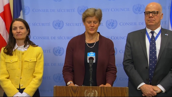 Barbara Woodward (United Kingdom) on the situation in Gaza - Security Council Media Stakeout