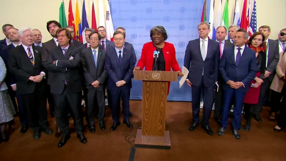 Joint Statement by Linda Thomas-Greenfield (USA) on the 1718 Committee Panel of Experts - Security Council Media Stakeout