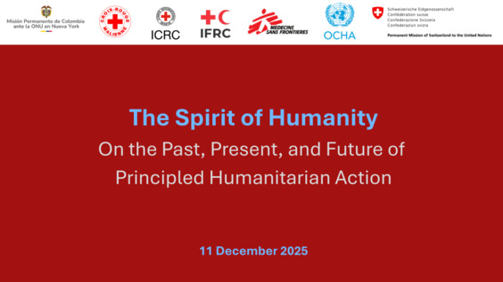 The Spirit of Humanity: On the Past, Present, and Future of Principled Humanitarian Action. Panel on the Humanitarian Principles