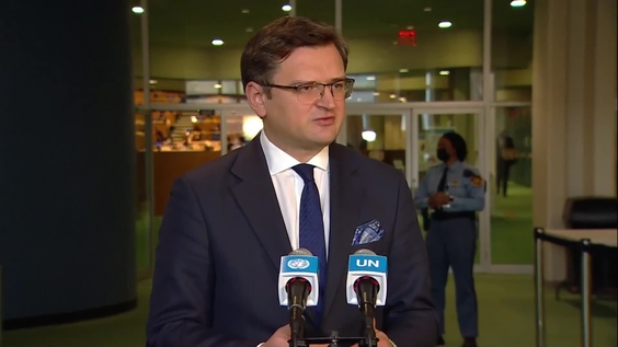 Dmytro Kuleba (Ukraine) on Ukraine - General Assembly Media Stakeout