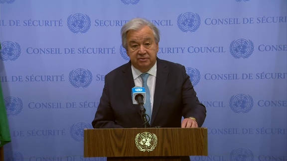 António Guterres (Secretary-General) on food insecurity in Gaza- Security Council Media Stakeout