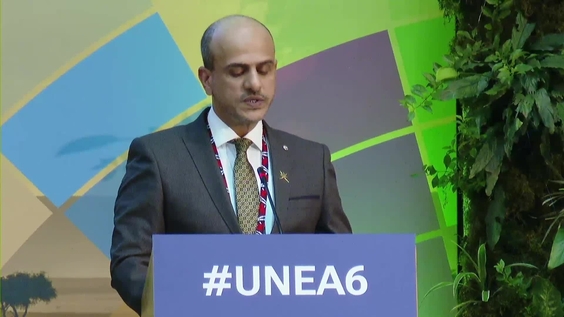 Abdullah Bin Ali Amri (President of UNEA-7) at Closing Plenary - Sixth Session of the UN Environment Assembly