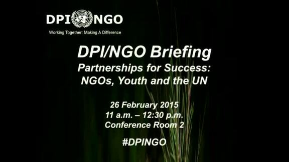 Partnerships for Success:  NGOs Youth and the UN