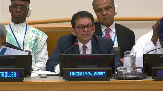 Khalilur Rahman (President of the General Assembly) at the Fifth Committee, 1st plenary meeting - General Assembly, 81st session