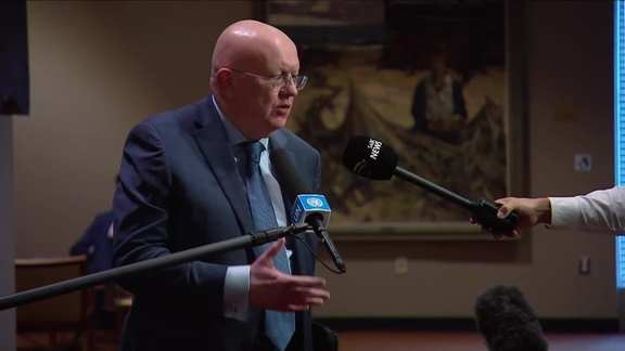 Vasily Nebenzya (Russian Federation) on the situation in Sudan - Security Council Media Stakeout