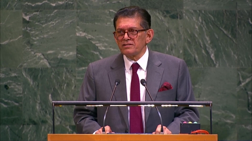 Khalilur Rahman (President of the General Assembly) at the 1st plenary meeting of the General Assembly, 81st session