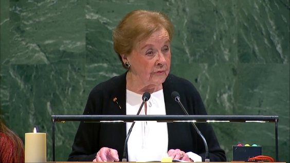 Marion Blumenthal Lazan (survivor of the Holocaust) at the Holocaust Memorial Observance 2026