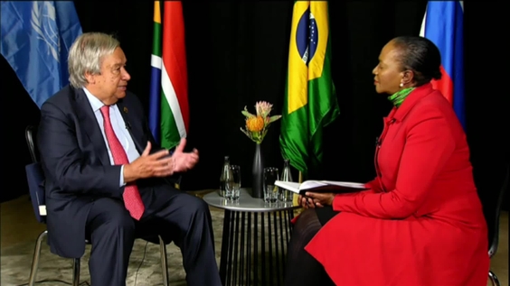 António Guterres (Secretary-General) interview during the BRICS summit