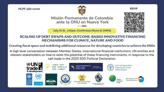 Scaling up Debt Swaps and Outcome-based innovative Financing Mechanisms for Climate, Nature and Food (HLPF 2024 Side Event)