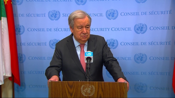 António Guterres (UN Secretary-General) on South Sudan & other topics - Security Council Media stakeout
