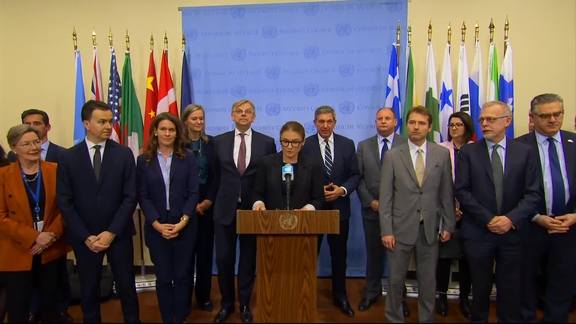 Khrystyna Hayovyshyn (Ukraine) on the situation in Ukraine - Security Council Media Stakeout