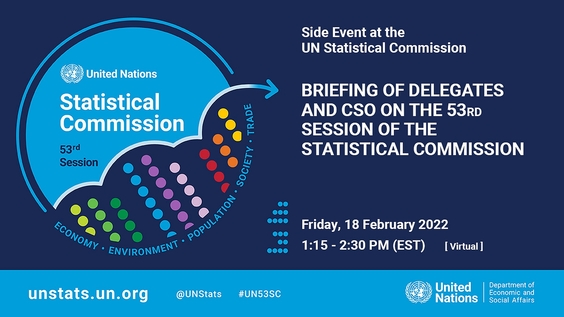UN Statistical Commission pre-Session Briefing for Permanent Missions and Civil Society Organizations, 53rd session