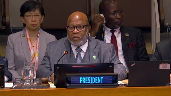 Dennis Francis (General Assembly President) at the High-level plenary meeting to commemorate and promote the International Day for the Total Elimination of Nuclear Weapons - General Assembly, 78th session