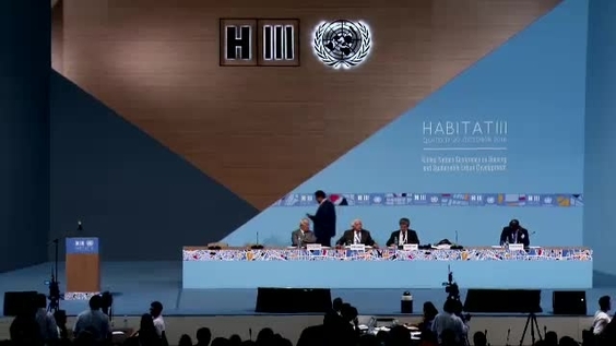 Item 10-Adoption of the final outcome of the conference, Habitat III, 8th plenary meeting