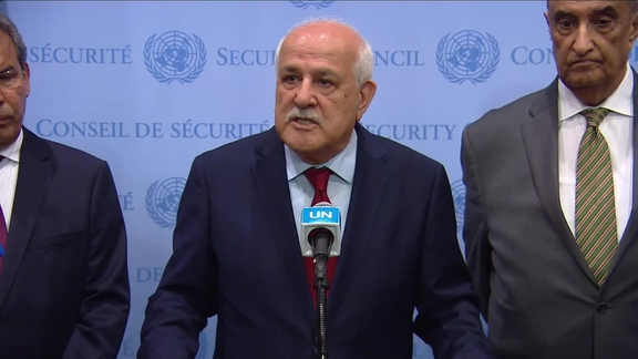 Riyad Mansour (Palestine) on Children in Armed Conflict - Security Council Media Stakeout - Vimarsana News