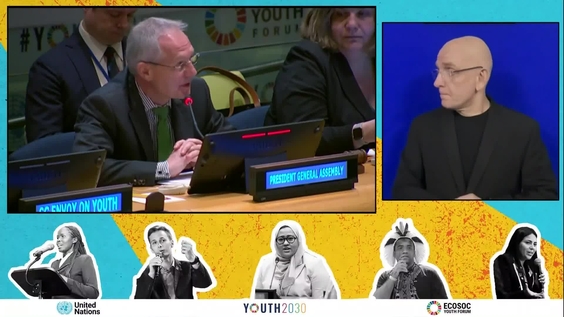 Csaba Kőrösi (General Assembly President)  at the 2023 ECOSOC Youth Forum - Opening session