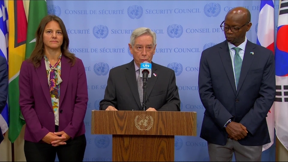 Security Council members who are pledges of CPS on Climate, Peace and Security in South Sudan - Security Council Media Stakeout