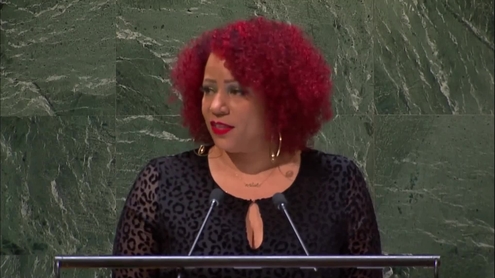 Nikole Hannah-Jones (New York Times Magazine) at the Commemorative meeting of the General Assembly to mark the International Day of Remembrance of the Victims of Slavery and the Transatlantic Slave Trade -  General Assembly: 63rd plenary meeting