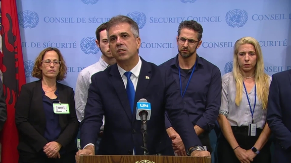 Eli Cohen (Israel) on the situation in the Middle East - Security Council Media Stakeout