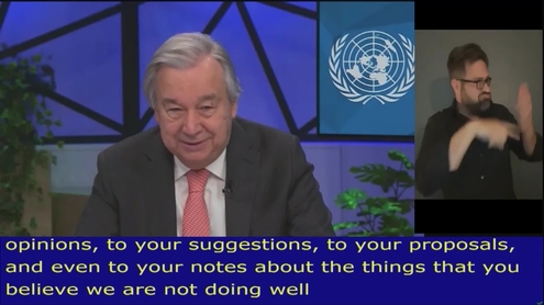 António Guterres (UN Secretary-General) at the Virtual Townhall Meeting of Civil Society and United Nations Secretary-General António Guterres (CSW66 Side Event)