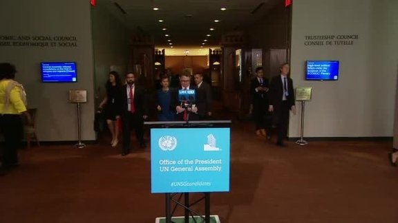Candidate for Next UN Secretary-General Briefs Press
