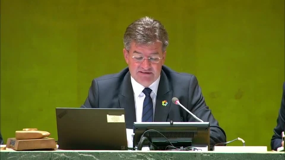 Miroslav Lajčák (General Assembly President) at the 112th plenary meeting of the General Assembly