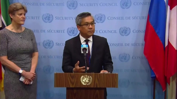 Barbara Woodward (United Kingdom) & Kyaw Moe Tun (Myanmar) on Myanmar - Security Council Media Stakeout