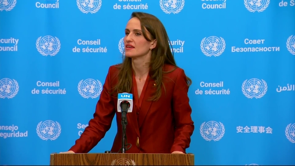 Oana-Silvia Ţoiu (Romania) on threats to international peace and security - Security Council Media Stakeout