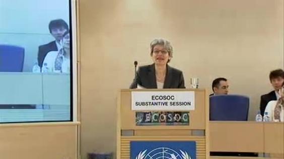 UNESCO Director General, Keynote Addresses - ECOSOC High-level Segment 2013