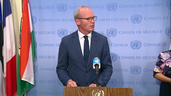 Simon Coveney (Ireland)  ahead of the Security Council "Informal (closed) Interactive dialogue with the League of Arab States" (22 September 2021)
