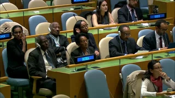 彼得·汤姆森（联合国大会第71届会议主席）向已故的厄立特里亚常驻联合国代表吉尔马·艾斯莫罗姆·特斯法伊致敬 - 联合国大会第71届会议第28次全体会议