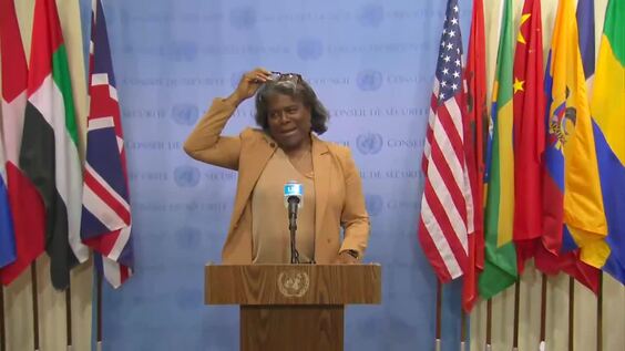 Linda Thomas-Greenfield (United States) on the completion of the U.S. Presidency of the UNSC - Security Council Media Stakeout