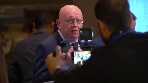 Vassily Nebenzia (Russia) on the situation in the Middle East - Security Council Media Stakeout