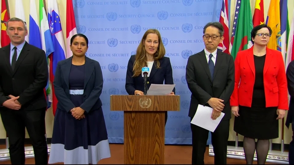 Riccarda Chanda (Switzerland), Mikanagi Tomohiro (Japan) & others on the situation in Libya - Joint Security Council Media Stakeout