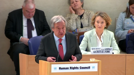António Guterres (Secretario General) en la serie de sesiones de alto nivel - 1ª sesión, 55° período ordinario de sesiones del Consejo de Derechos Humanos