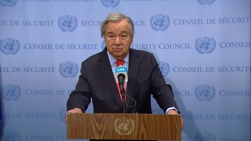 UN Secretary-General António Guterres on the situation in Ukraine - Security Council Media Stakeout