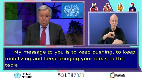 António Guterres (UN Secretary-General) to the ECOSOC Youth Forum