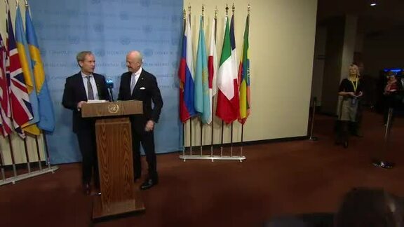 Security Council President and UN Special Envoy for Syria Briefs Press