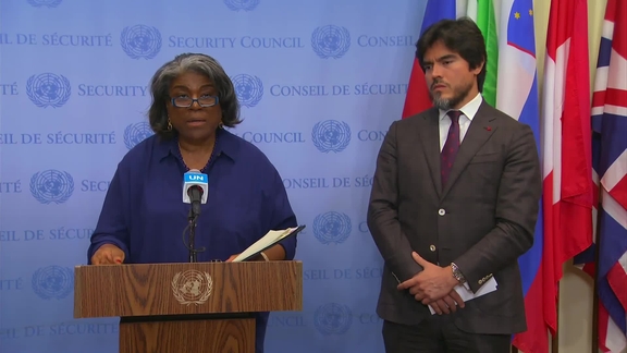 Linda Thomas-Greenfield (USA) and José de la Gasca (Ecuador) on Haiti