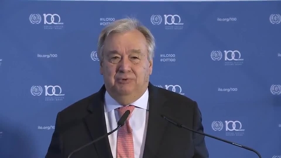 António Guterres (Secrétaire général de l&#039;ONU) lors de l&#039;inauguration de l&#039;Allée du Centenaire