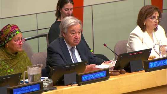 António Guterres (UN Secretary-General) at meeting on Advancing anti-racism and women's rights in the UN