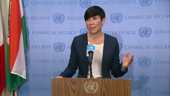 Ine Eriksen Søreide (Norway) on Climate and Security- Security Council Media Stakeout