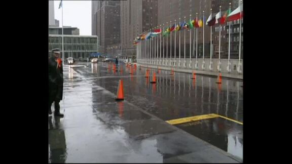 Boutros Boutros-Ghali and Nelson Mandela Arrive at UN Headquarters
