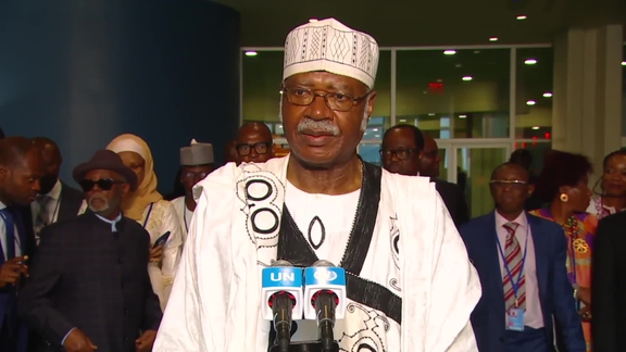 Philemon Yang (General Assembly President-elect) following the election - General Assembly Media Stakeout