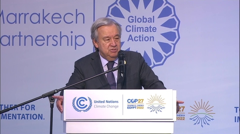 António Guterres (UN Secretary-General) at the launch of high-level experts panel's report on net-zero commitments by non-State actors | UN Climate Change
