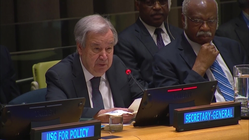 António Guterres (UN Secretary-General) at an informal meeting of the General Assembly on the UN80 Initiative