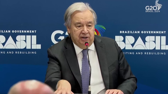 António Guterres (UN Secretary-General) from Rio de Janeiro, Brazil - Press Conference
